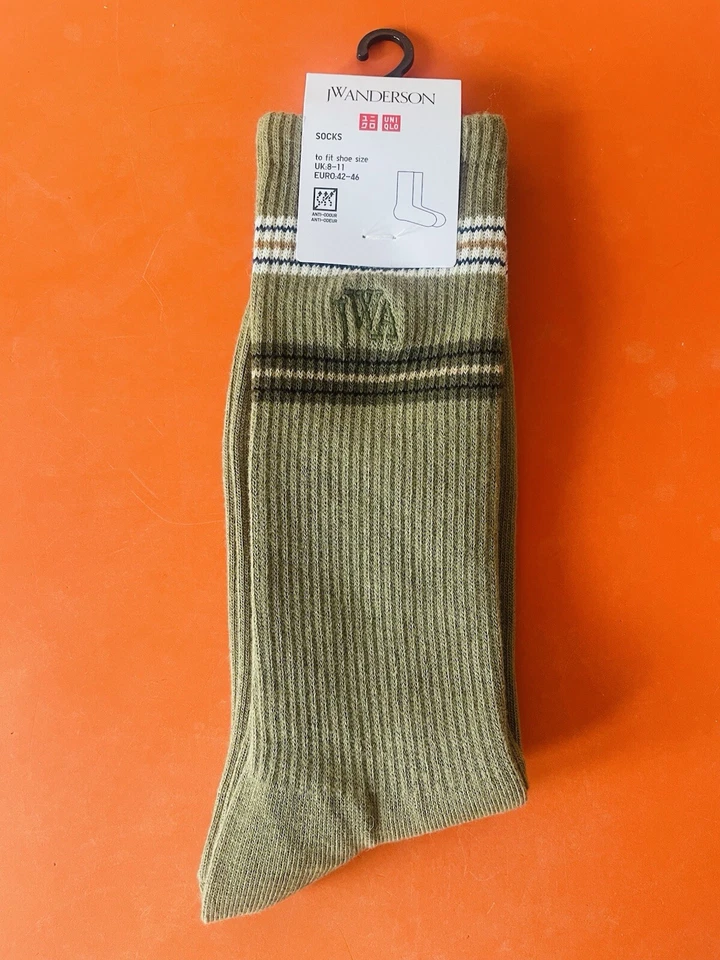 Rare NEW High Quality Adults Men's Official Uniqlo x JW ANDERSON Olive Socks - Image 1 of 4