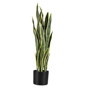 3ft Artificial Snake Plant Fake Sansevieria Indoor Decoration, 32 1 Yellow - Picture 1 of 7