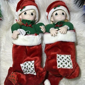 1995 Precious Moments Set Of 2 NIKKI Christmas Stocking Dolls (read Description) - Picture 1 of 8