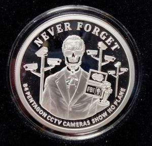 2021 SILVER SHIELD GROUP 1 oz Never Forget Pentagone CCTV PROOF 0,999 Silver Round - Photo 1/4