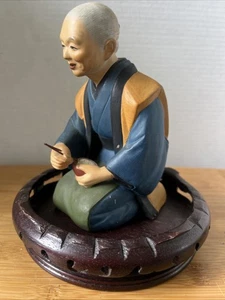 HAKATA KINKODO Puppe japanisches Kreidegeschirr älter essen Reis Nachlass 50er Jahre - Bild 1 von 13