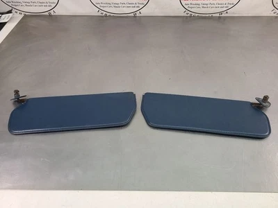1973-87 Chevy GMC Truck Blue Vinyl Sun Visor Pair, LH / RH - OEM - Image 1 of 4