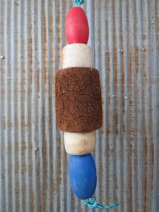 5 Old Fish Net Floats 23 Inches Long Fishing Buoys Bouys Tiki Hut Bar -(SF601) - Picture 1 of 4