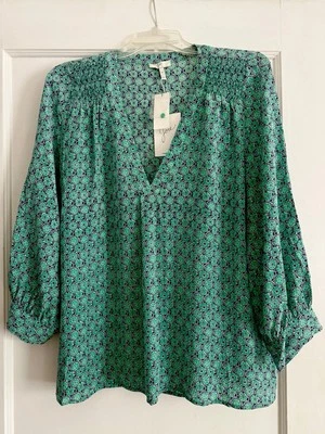 Joie Top NWT $$268 Women’s M Aceline Mint Green  100% Silk Shirt Blouse - Image 1 of 4