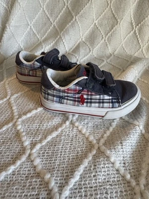 Size 6 Toddler Polo Ralph Lauren Blue Easton Plaid Shoes Kids Boys Girls - Image 1 of 4