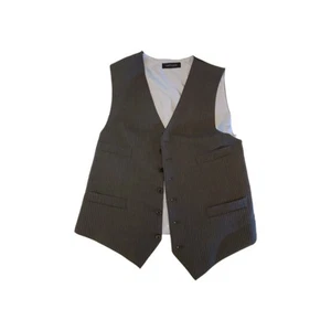 Tommy Hilfiger Gray 6 Button 4 Pocket Lined Suit Vest - Size m pin striped - Picture 1 of 10