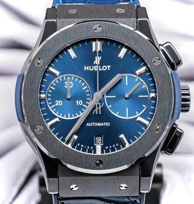 宇博乐经典融合陶瓷蓝色计时码表 45 毫米蓝色表盘 521.CM.7170.RX — 第 1/4 张图片