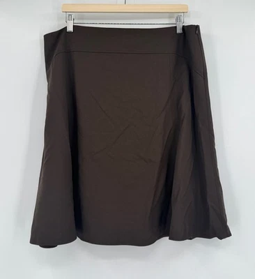 Falda Lafayette 148 New York Marrón Oscuro Lana Hasta la Rodilla Línea A Talla 16 Foto 1 de 2