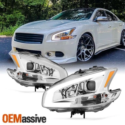 Fits 2009-2014 Maxima LED DRL Light Bar Projector Front Lamp Headlights - Image 1 of 4