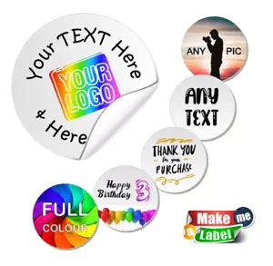 BULK 10,000 Round Custom Printed Personalised Stickers Labels LOGO Business - Picture 1 of 4