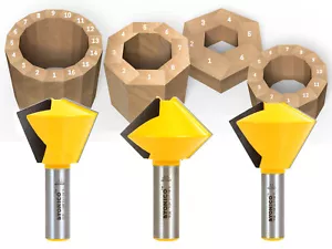 3 Bit Bird's Mouth Router Bit Set - 1/2" Shank - Yonico 15330 - Picture 1 of 4