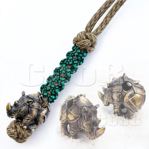 Paracord Messer Schlüsselband Schlüsselanhänger, Paracord Perle Perlen Charm Anhänger Nashorn Coob - Bild 1 von 3