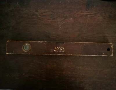 Ancien Niveau À Bulle RONDY En Bois Et Laiton Long. 40 cm Réf. 3435 - Photo 1/4