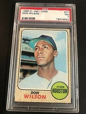 Don Wilson 1968 O-Pee-Chee Baseball Card #77 Graded PSA 7 NM POP 7
