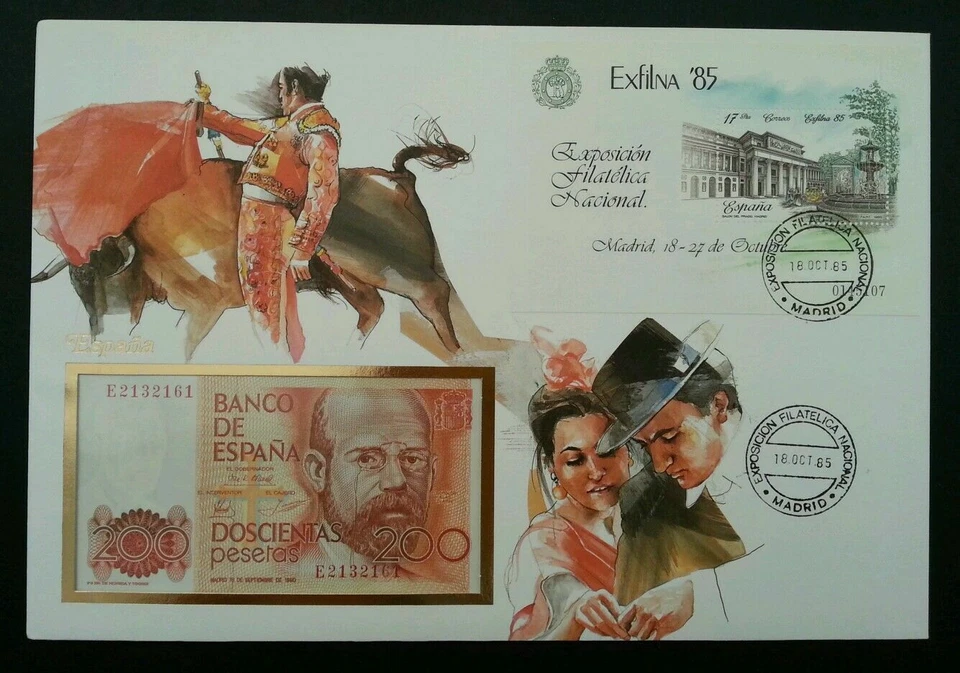 [SJ] Spain - Spanish Bullfighting 1985 Culture Art FDC (banknote cover) - Image 1 of 4