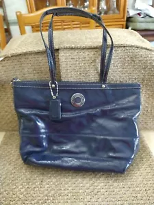 Coach Basic HandBag Blue Leather multi pockets Orig $348 - Picture 1 of 8