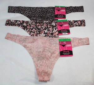 NWT set of 3 MAIDENFORM comfort devotion THONG PEACH FLORAL LEOPARD L/7 - Picture 1 of 6