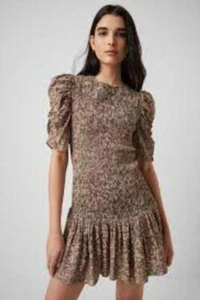 FRENCH CONNECTION Damen Kleid 71RAL Deep Moss Multi Braun Pink XS 138 $ - Bild 1 von 7