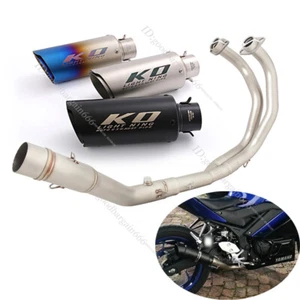 For Yamaha YZF R3 R25 MT03 2015-2024 Complete Exhaust System Header Muffler Pipe - Picture 1 of 10