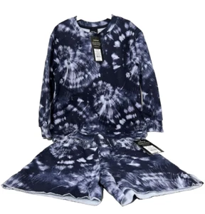 Target Art Class Girls Bundle Navy Tie Dye Short + Sweatshirt - Size XS - Picture 1 of 6