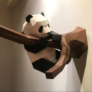 Panda 3D Paper Model Wall Hanging Bedroom Living Room Home Decoration Pandas - Picture 1 of 8