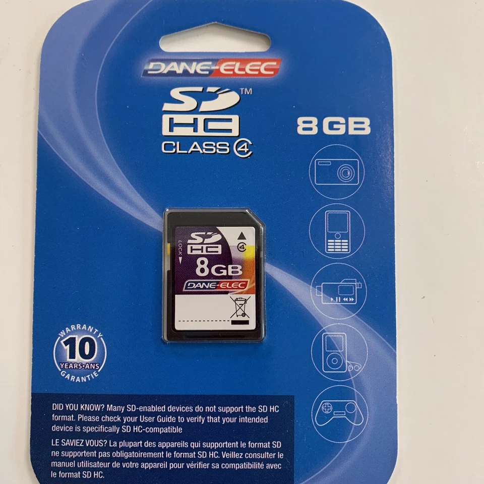 8 GB MicroSD Card HC Class 4 -  New In Packaging 10 Year Warranty - Image 1 of 2
