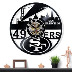San Francisco 49ers Vinyl Wanduhr Geschenk Überraschung Ideen Freunde Geburts... - Bild 1 von 5