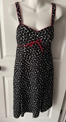 Women’s R & K Originals Fit And Flare Black / White/red Polka Fit Dress Size 6 - Image 1 of 4