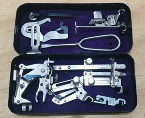 Vintage SINGER 221/222k FEATHERWEIGHT sewing machine black box attachments. - Picture 1 of 6