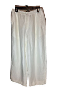Antarctic Agni Linen L Trouser Off White Wide Leg Crop Designer Pants Elastic