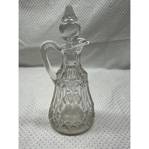 One (1) Vintage Glass Cruet Olive Oil Vinegar Bottle With Glass Stopper - Picture 1 of 7