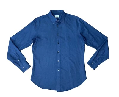 BRIONI Blue Striped 100% Cotton Men’s Large Luxury Dress Shirt - Image 1 of 4