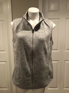 NUEVO G.H. Bass & Co. Chaleco Suéter Gris Mujer Grande Cremallera Completa - Imagen 1 de 9