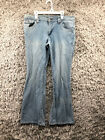 Arizona Flare Jeans Size 11 Juniors Mid Rise Dark Wash Blue Denim Bell Bottom