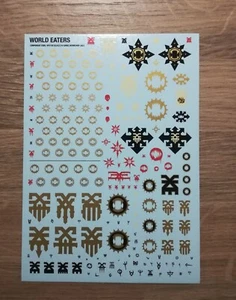 World Eaters Khorne Transfer Sheet x 1 Horus Heresy 30k Warhammer 40k Chaos New