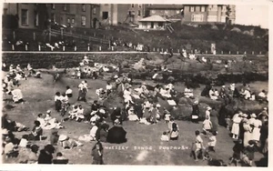 Nursery Sands Portrush RPPC Postcard 1946. Beach Promenade People Undivided Back - Afbeelding 1 van 2