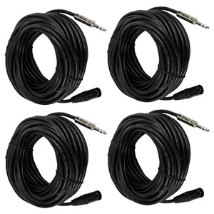 Paquete de 4 cables estéreo de 1/4" para DJ de cuarto XLR a cables de audio hembra XLR de 3 pines - Imagen 1 de 16