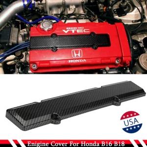 Cubierta de válvula de motor de fibra de carbono JDM para Honda Civic B16 B18 VTEC Type-R Style - Imagen 1 de 10