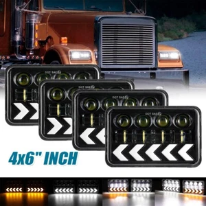 Faros LED 4x6" haz alto/bajo H4656/4651 para Kenworth Peterbilt 357 379 378 4 piezas - Imagen 1 de 12