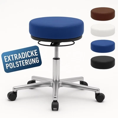 VERSEE Liber Drehhocker Hocker Rollhocker Arbeitshocker Sitzhocker Echt-Leder - Bild 1 von 4