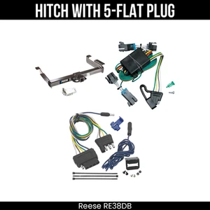 Trailer Hitch + 5 Way Wiring For 00-02 Chevy Express GMC Savana 1500 2500 3500 - Picture 1 of 5