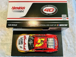 KYLE LARSON & HENDRICK SIGNED 2024 DARLINGTON THROWBACK 1/24 NASCAR CAR!!!!!$!!$ - Picture 1 of 6