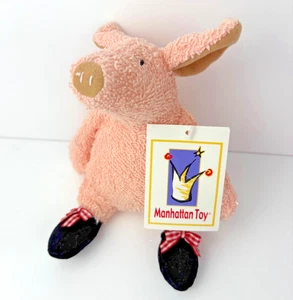 Rare Vintage Manhattan Terry Cloth Tiptoes Pierre the Pig Plush 8" w/Tags Ballet - Picture 1 of 6