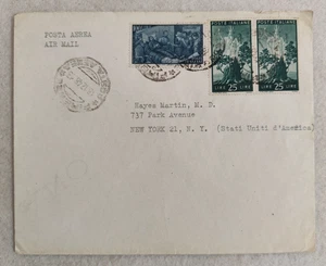 posta aerea 1948 risorgimento 100 l democratica 25 l coppia estero new york - Foto 1 di 14