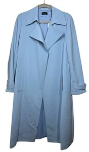 Theory Oaklane O Womens Coat M Medium Wild Blue Sport Tex 2 Trench Overcoat - Picture 1 of 9