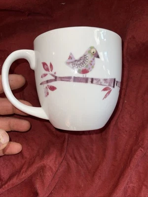 Bella Lux Coffee Cup X-Large 2 Birds On A Limb  3D Googly Eyes Mint Condition - Image 1 of 4