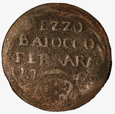 1744-1751 Italian States Papal States 1/2 Baiocco Benedictus XIV KM# 137 - Image 1 of 2