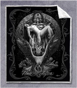 DGA Alma Azteca Chicano Biker Chicana Lowrider Thick Soft Throw Sherpa Blanket - Picture 1 of 1