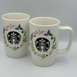 Starbucks Keramiktassen Weihnachten Urlaub Kaffeebecher 2 Stück 8 fl oz - Bild 1 von 8