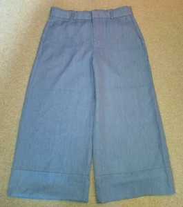 Womens Pants-BANANA REPUBLIC-light blue 'Blake' Wide Leg Culottes cropped-10 - Picture 1 of 4